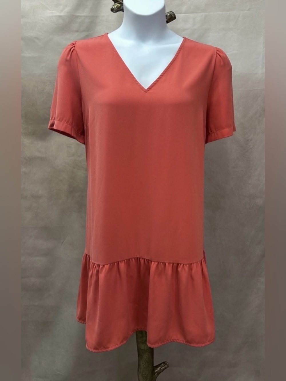 A New Day Coral Shift Dress w/Ruffle Plus Size XXL